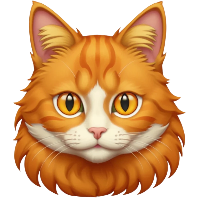 Orange tabby cat with yellow orange eyes emoji