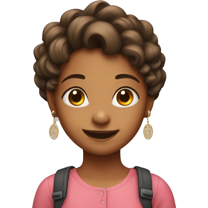 smiling girl with earrings emoji