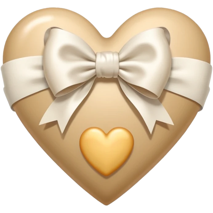 beige heart with white bow emoji