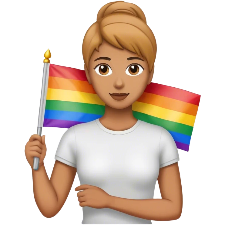 woman with lgbt flag emoji