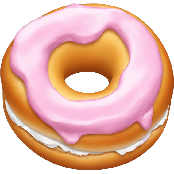 bagel with pink cream cheese emoji