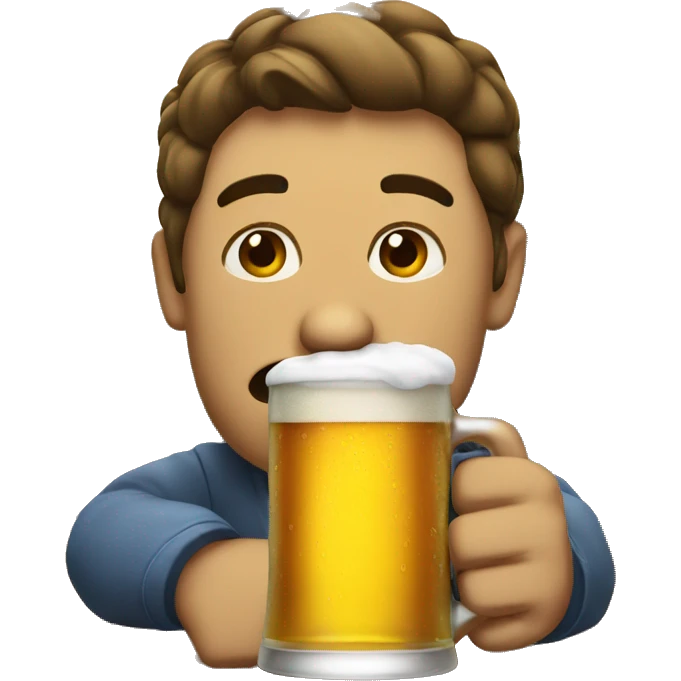 Drinking a cold beer  emoji