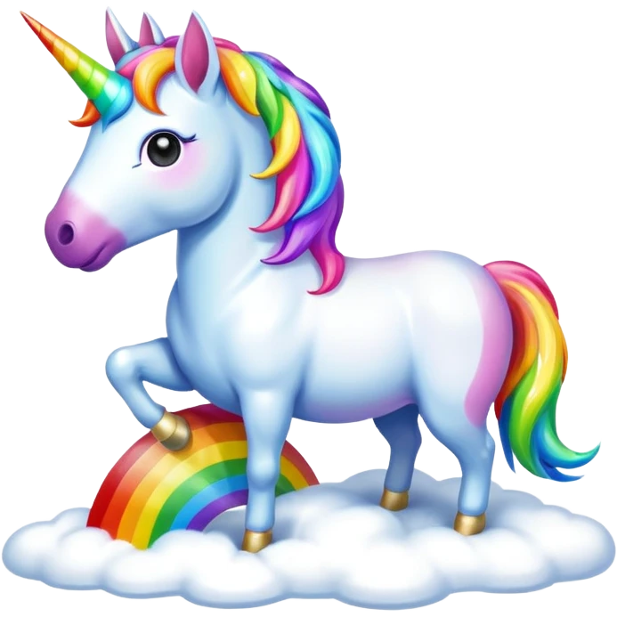 unicorn pukes up a rainbow emoji