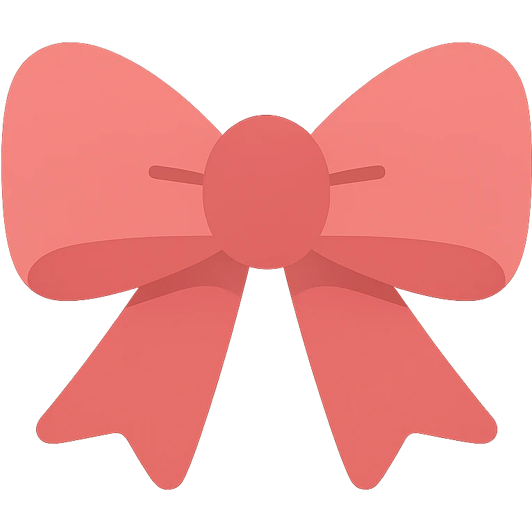 cute bow, color icon style, simple and friendly emoji