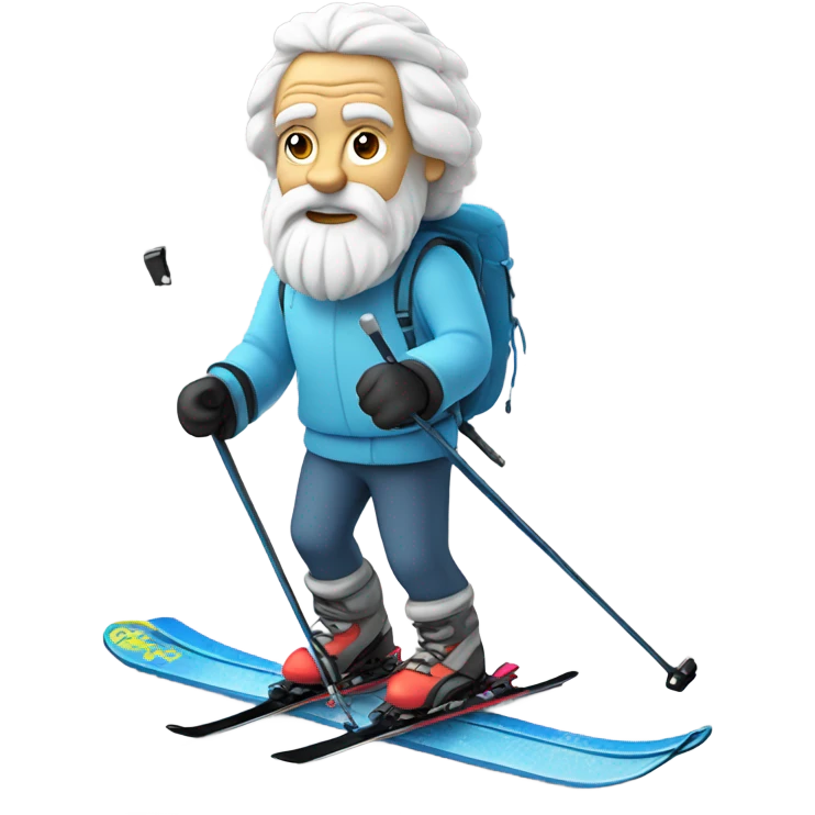 Socrates on mountain skis emoji
