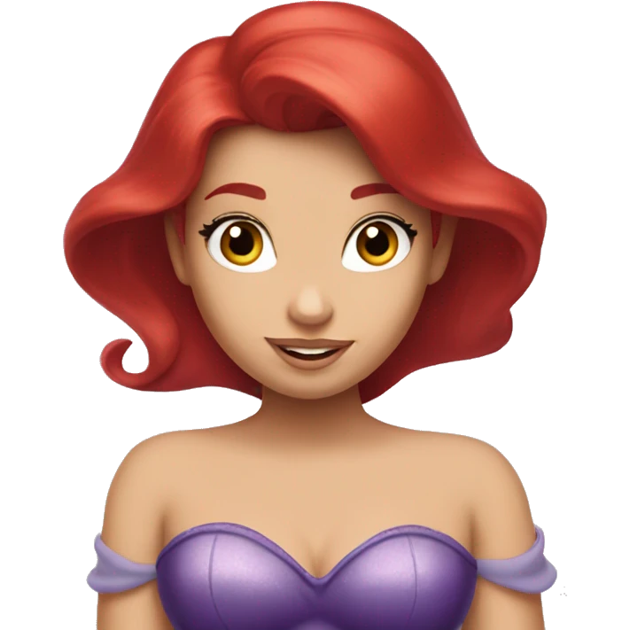 Ariel-the little mermaid-purple top-red hair emoji