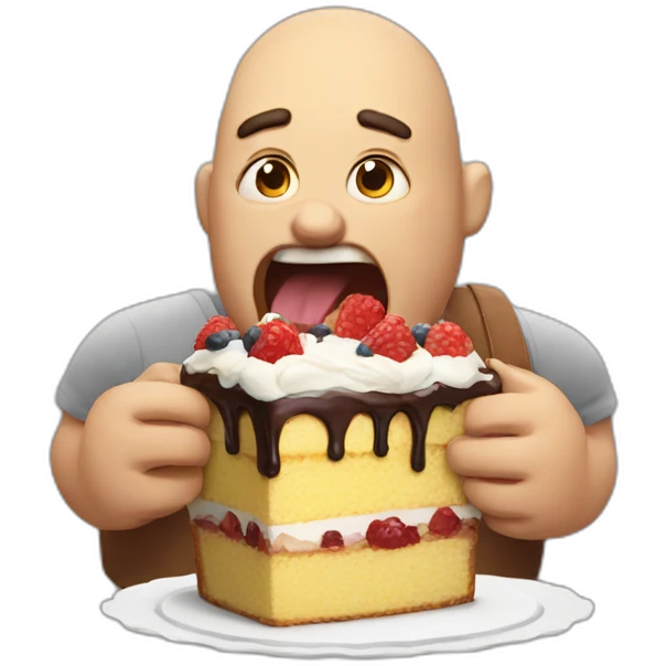 big guy eating cake emoji