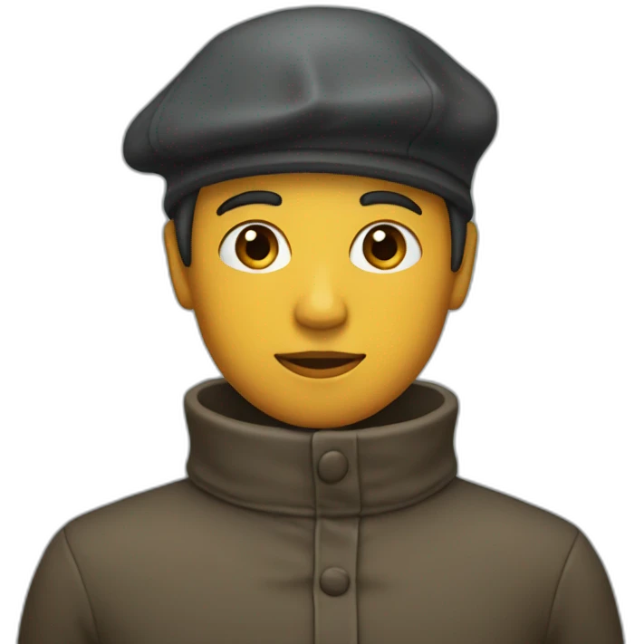 person wearing a turtleneck and beret emoji