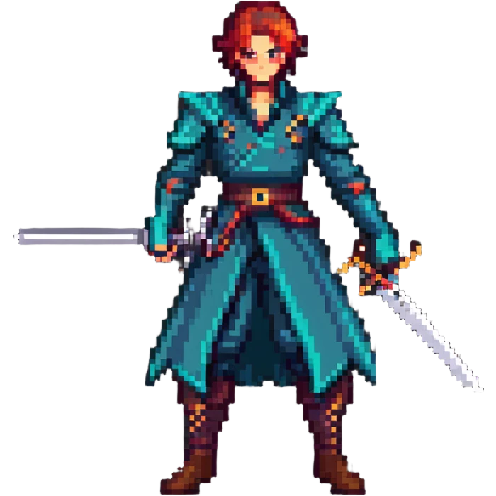 duelist character in formal dueling attire with sword emoji