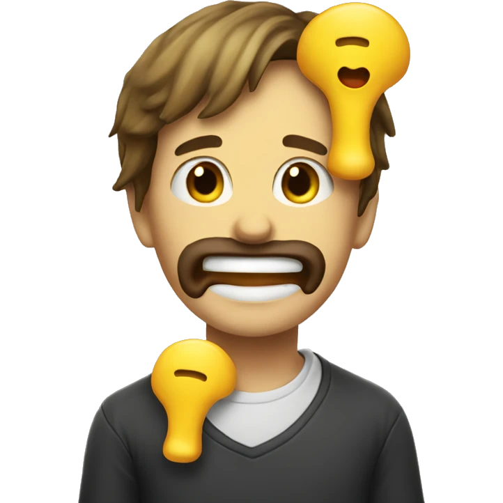 Drooling emoji with yellow bone in his mouth emoji