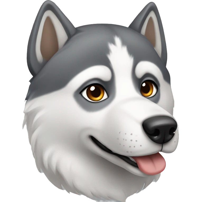 Husky White and grey with brown eyes  emoji