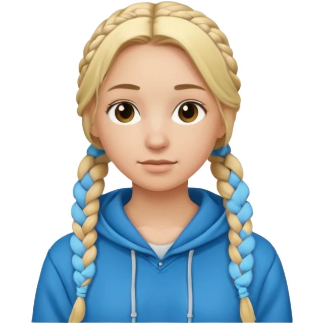 hoodie blonde girl with braided hair emoji