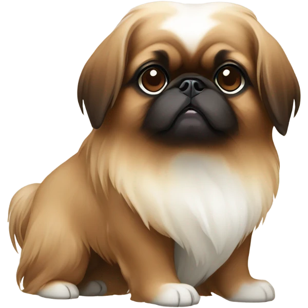 a brown and white pekingese  emoji