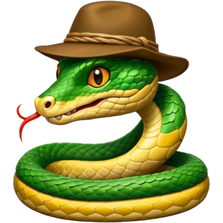 şapka takan yılan emoji