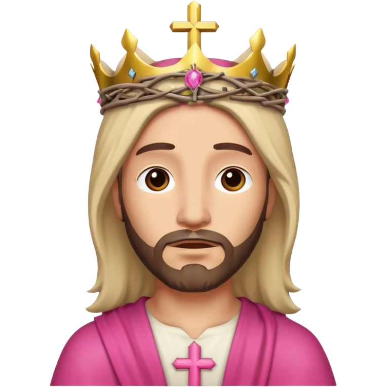 Pink cross with jesus emoji