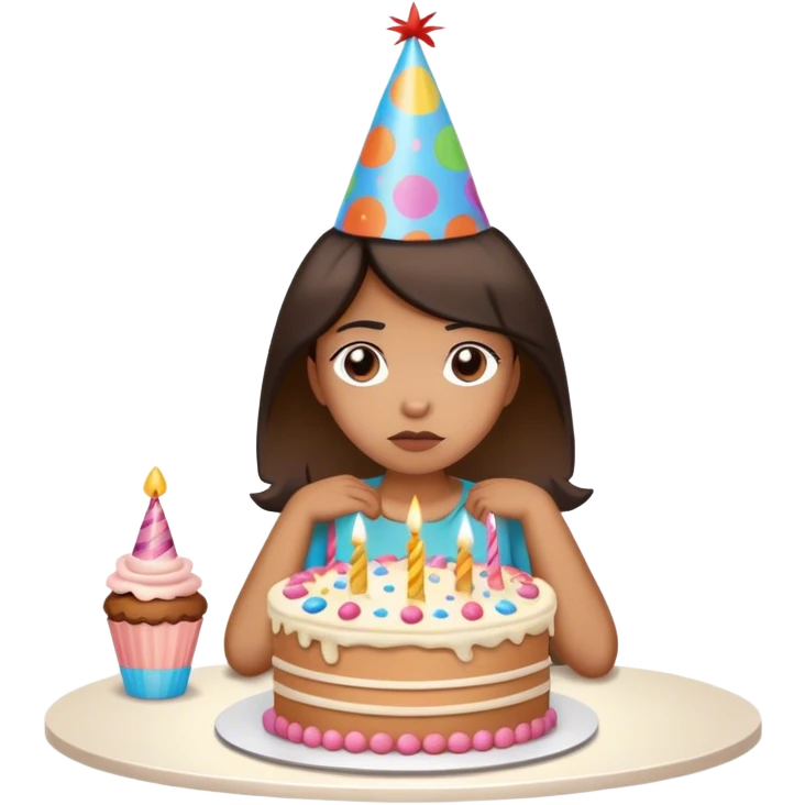Maya lonely at her birthday party because nobody showed up emoji