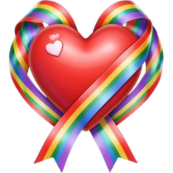 heart with rainbow ribbon emoji