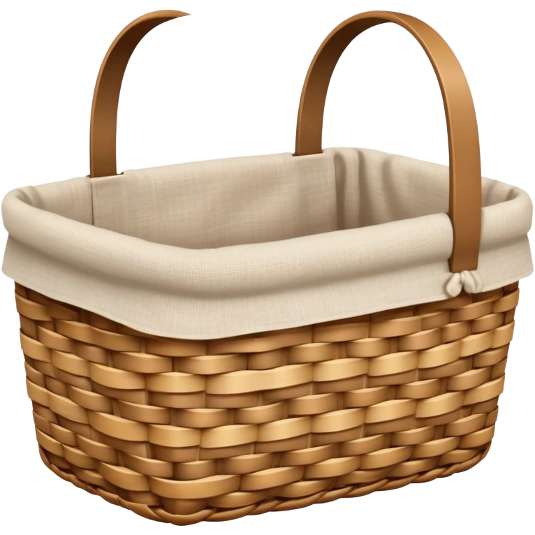 woven light brown basket with white linen emoji