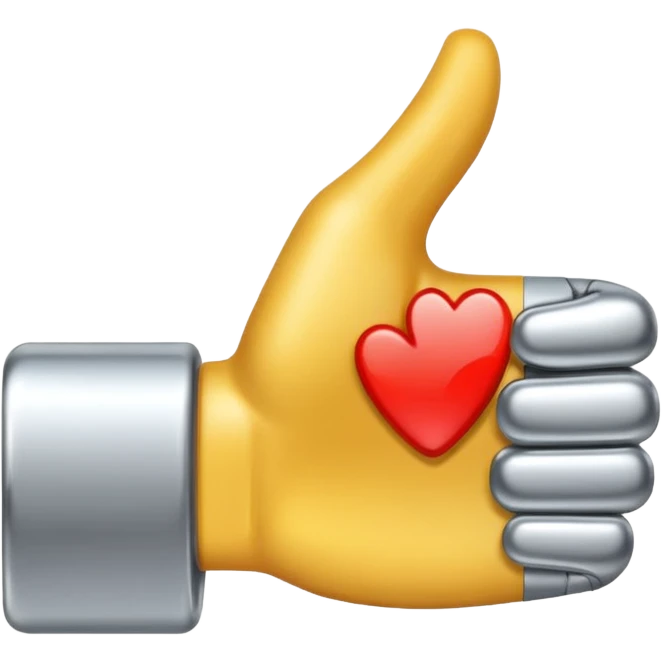 Thumbs up with a metallic silver chrome finish emoji
