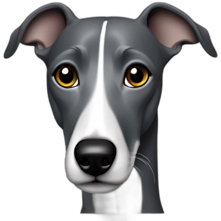 skinny dark grey whippet emoji