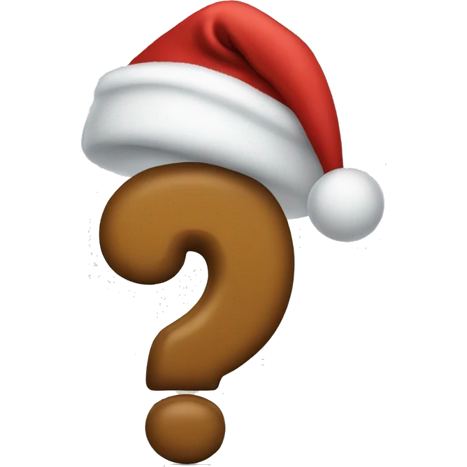 Question mark wearing a Santa hat emoji