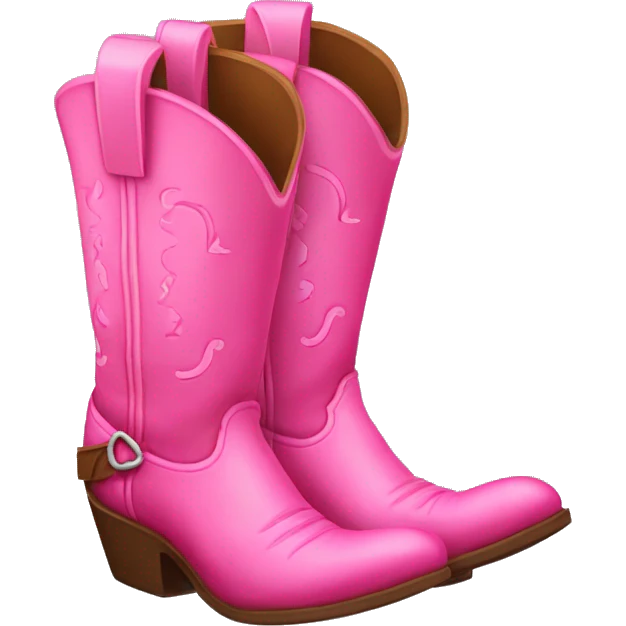 Pink pair of cowboy boots emoji