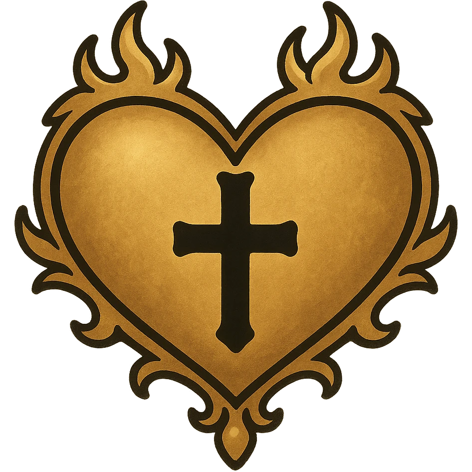 gold goth heart, remove background emoji