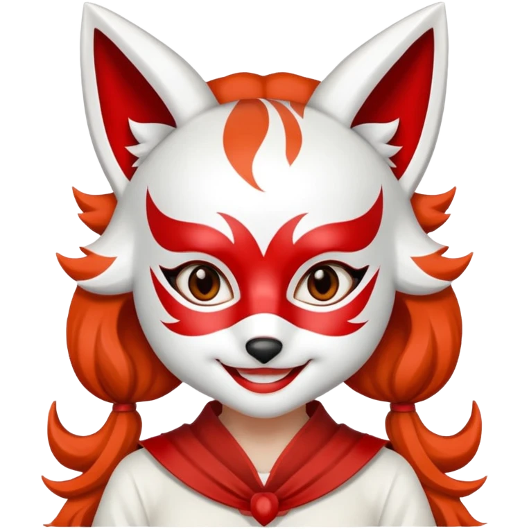 Girl with kitsune mask emoji