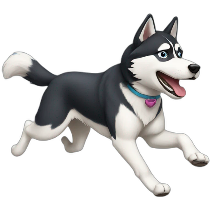 husky running emoji