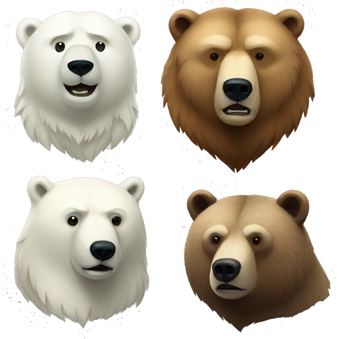 polar bear and grizzly emoji