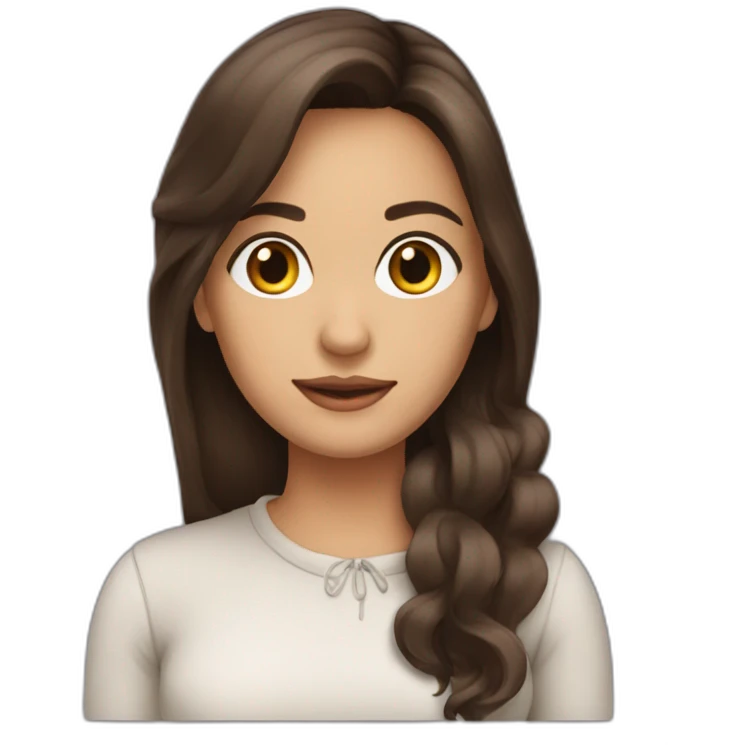 Dame brune cheveux longs emoji