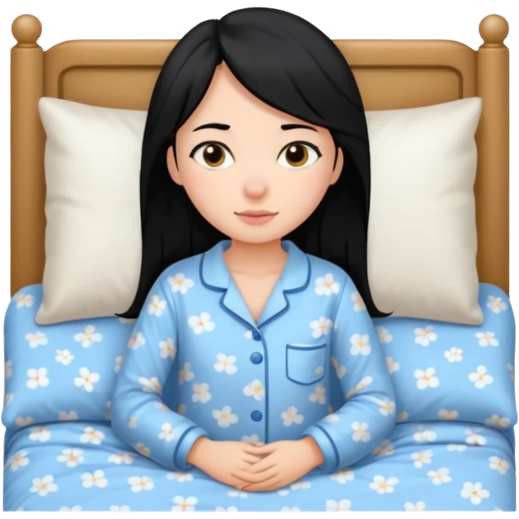 girl going to bed black hair emoji