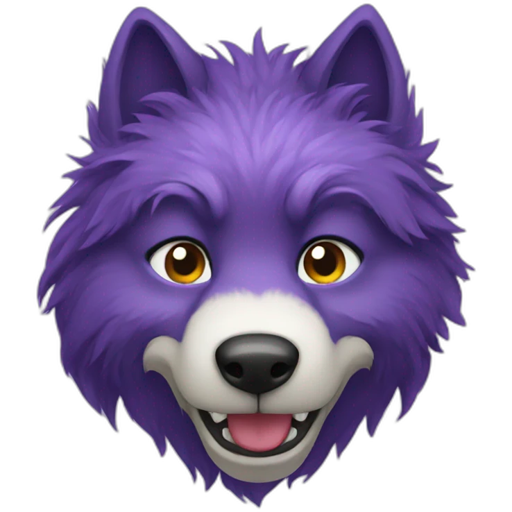 Purple furry wolf emoji