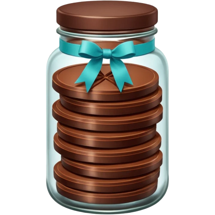 chocolate sliced Retro Ribbon Jar emoji