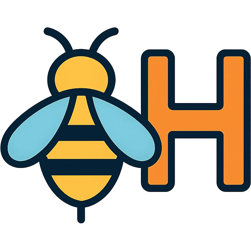 honey bee with the letter H emoji
