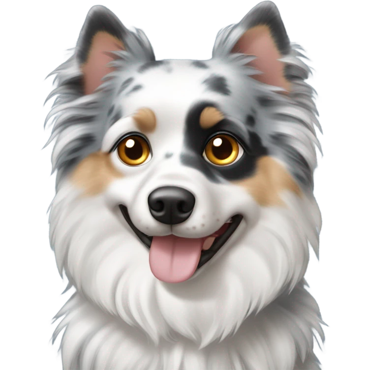 Blue Merle spitz nain with a One blue eye and One brown eyes  emoji