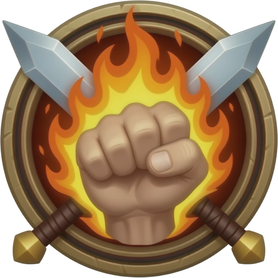 Create Role Playing Game symbol of Going Berserk with transparent background and no text emoji