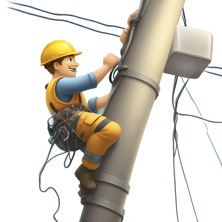 Lineman on pole emoji