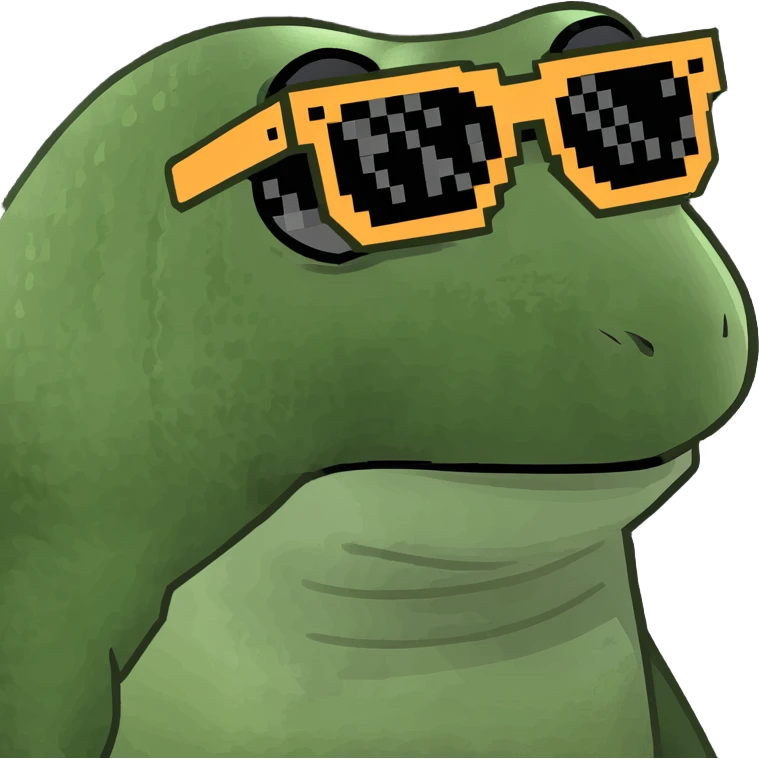bufo with tortoise triangle 8 bit sunglasses emoji