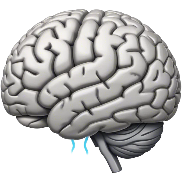 A **human brain** with a protector energy of negative thoughts radiating loving thoughts while it rewires itself emoji