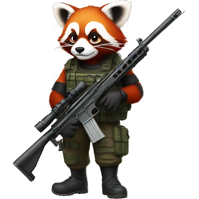 redpanda-with-sniper rifle and kit thanking a knee  emoji