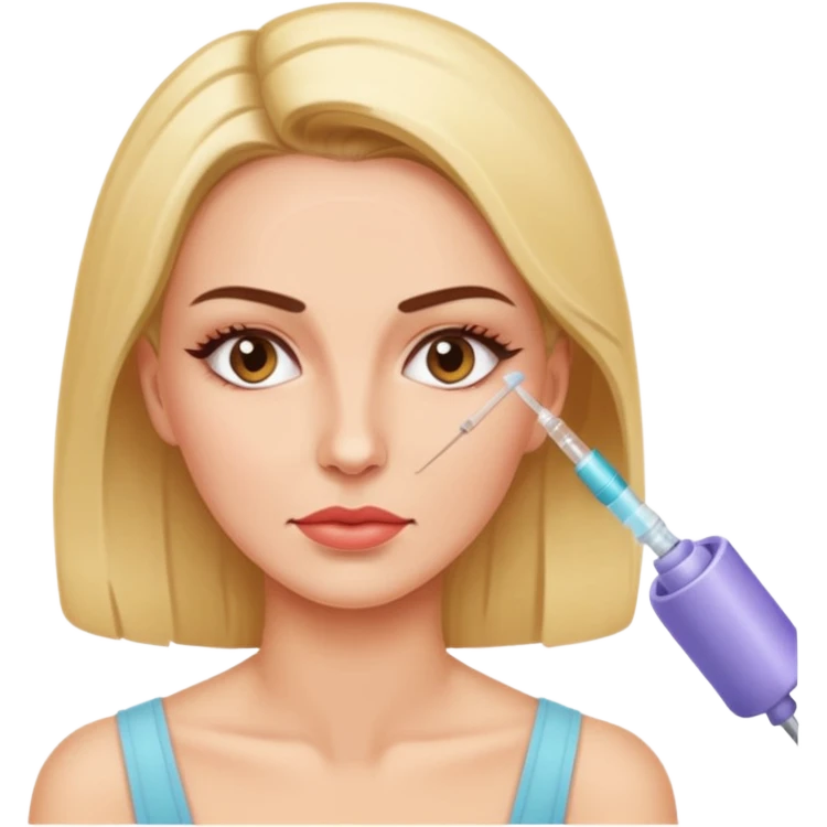 Woman taking a botox injection in the face emoji
