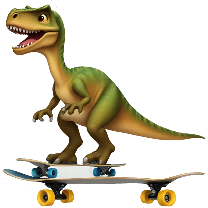Skateboarding dinosaur  emoji