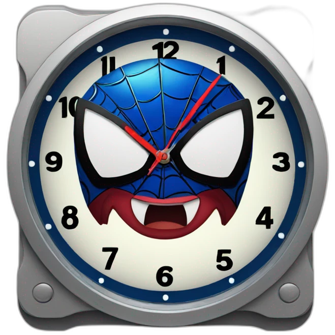 Funny spiderman clock emoji