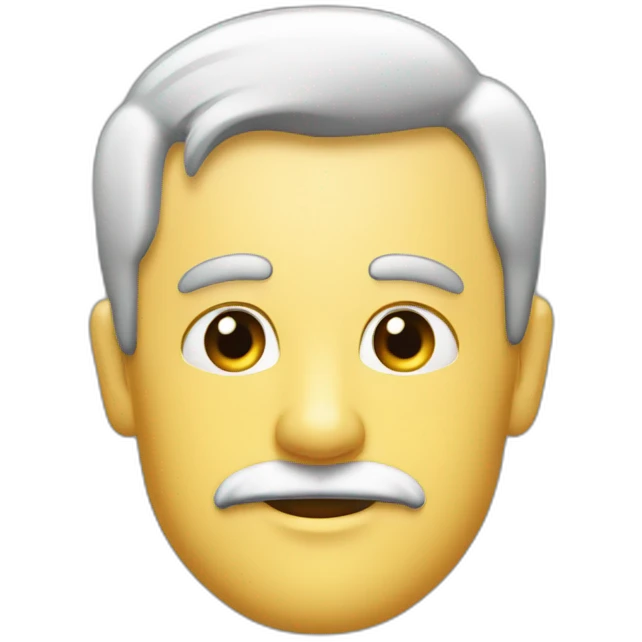 Mann mit schwarzen scheitel nach links und schwarzen schnur bart emoji