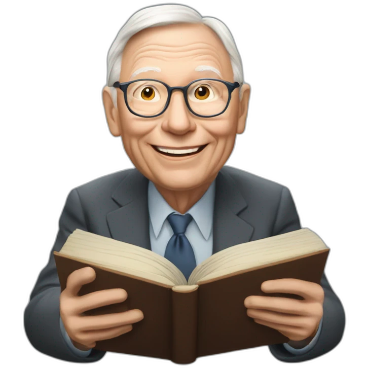 smiling real like 99 years old charlie munger reading a book emoji