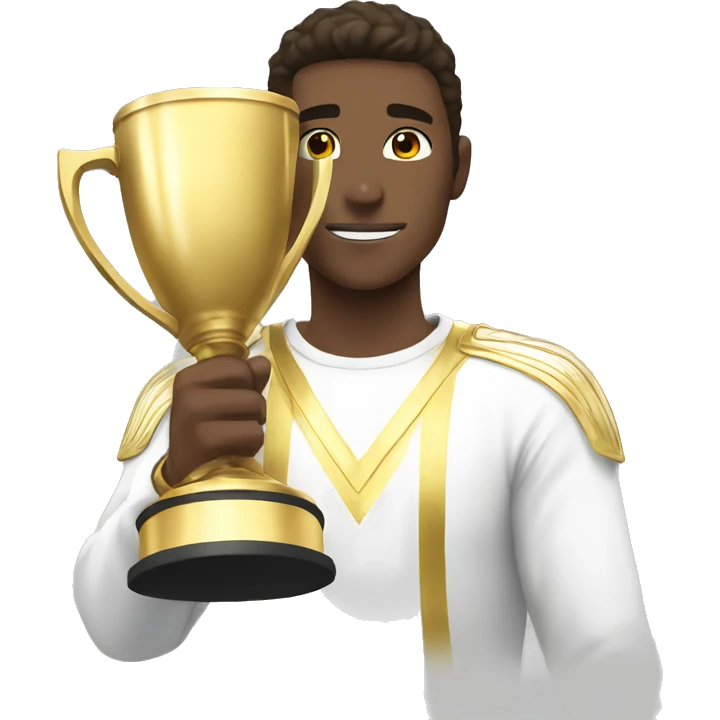 white anime men with gold win cup emoji