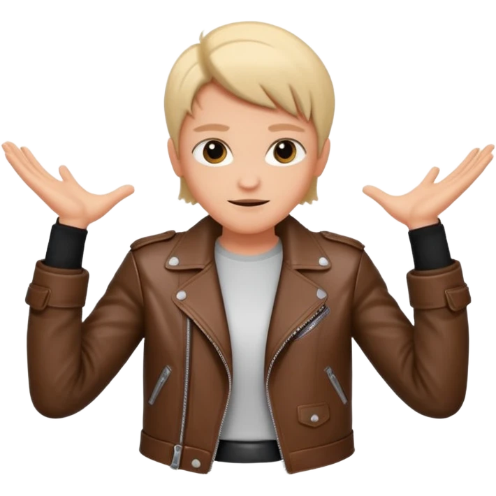 cool person shrug pose emoji