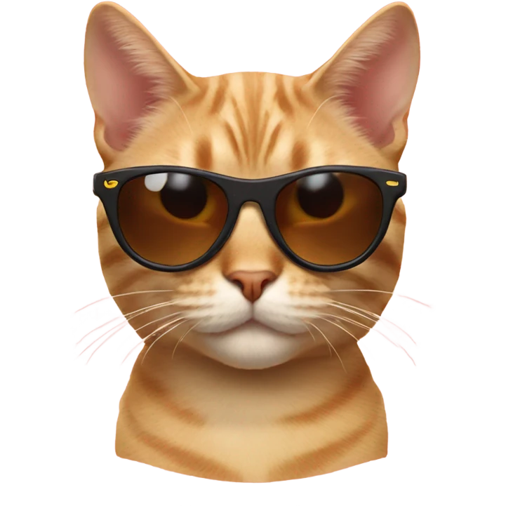 Cat with sunglasses in Ferrari emoji