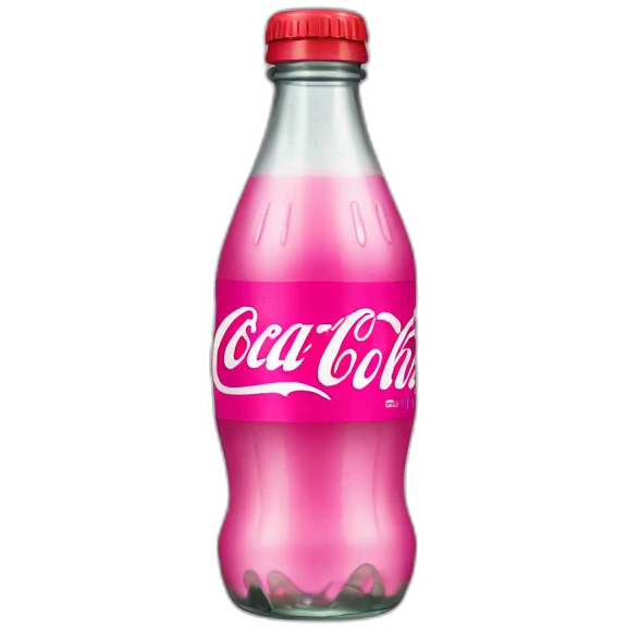 coke bottle with pink logo emoji